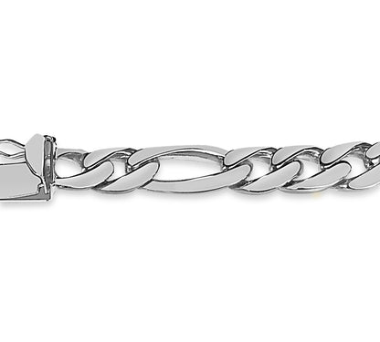 Handmade Solid Gold ID Figaro Bracelet , 9mm