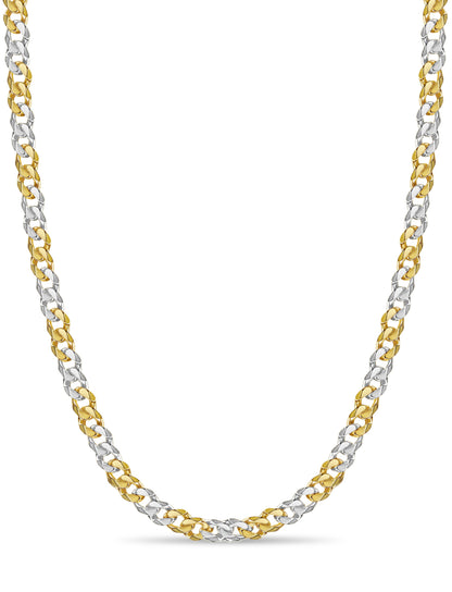 Handmade Solid Gold Curb Necklace , 11mm