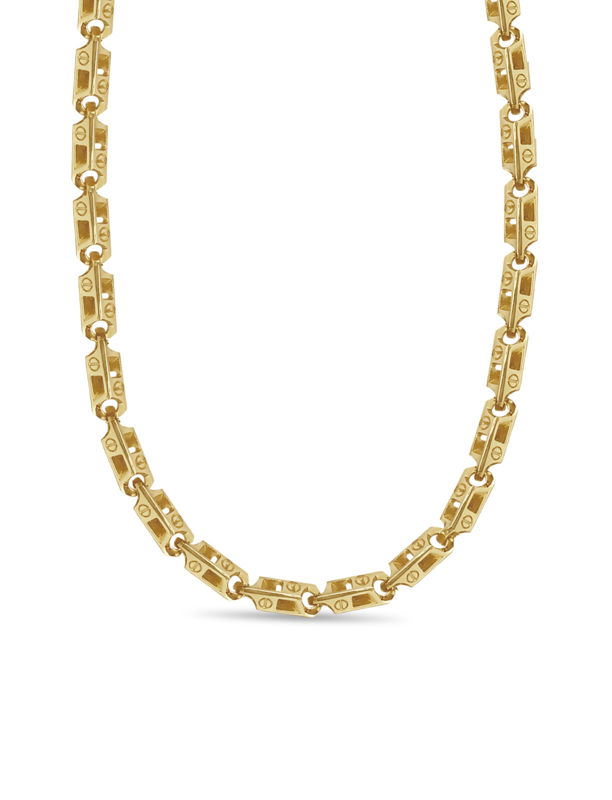 Handmade Solid Gold Fancy Screw Necklace , 7mm
