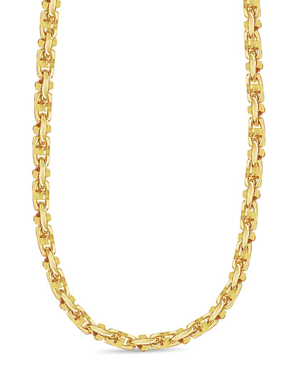 Handmade Solid Gold Anchor Mariner Necklace , 4mm