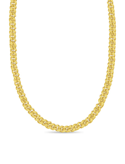 Handmade Solid Gold Miami Cuban Necklace , 12mm