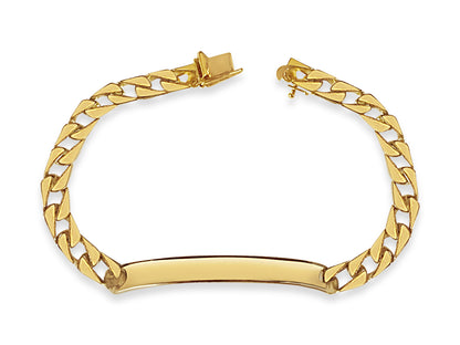 Handmade Solid Gold Curb Bracelet , 7mm