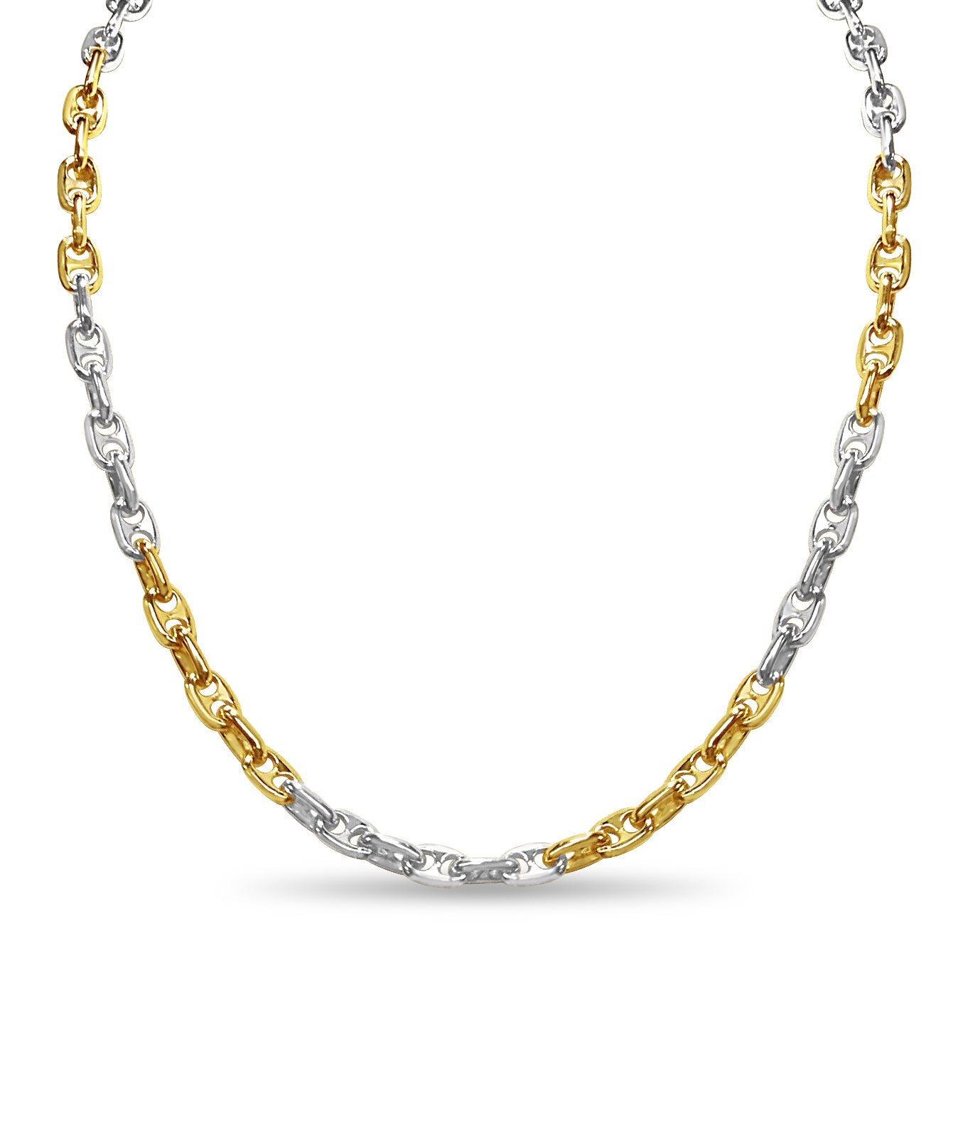 Handmade Solid Gold Anchor Mariner Necklace , 5mm