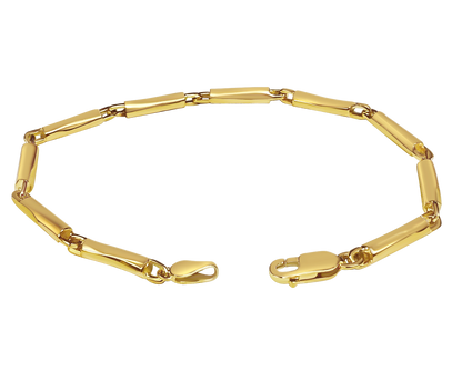 Handmade Solid Gold Cylinder Tube Bracelet , 4mm