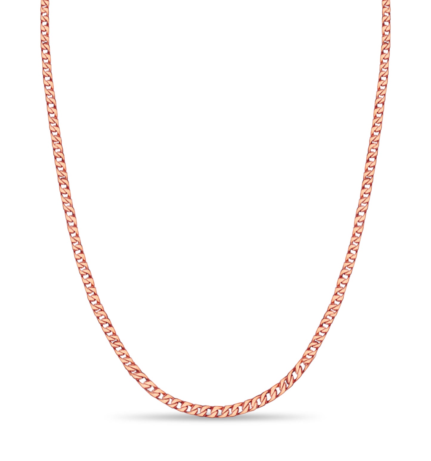 Handmade Solid Gold Curb Necklace , 9mm