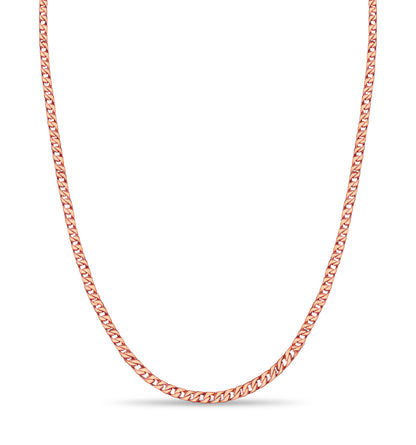 Handmade Solid Gold Curb Necklace , 9mm