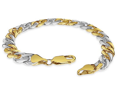 Handmade Solid Gold Curb Bracelet , 9mm