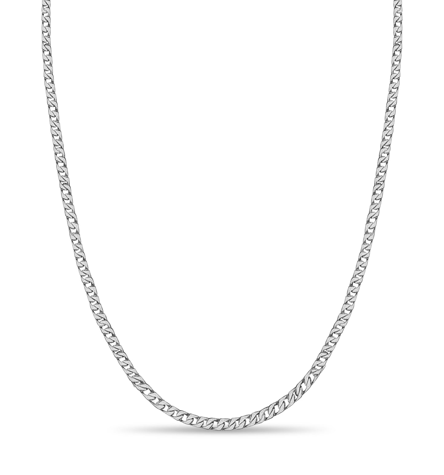 Handmade Solid Gold Curb Necklace , 9mm