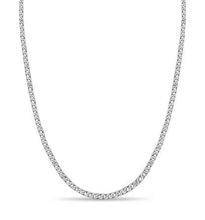 Handmade Solid Gold Curb Necklace , 9mm