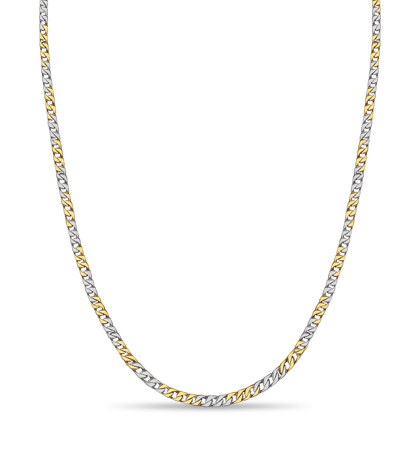 Handmade Solid Gold Curb Necklace , 9mm