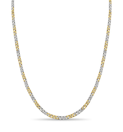 Handmade Solid Gold Curb Necklace , 9mm