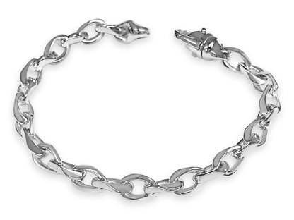 Handmade Solid Gold Anchor Mariner Bracelet , 7mm
