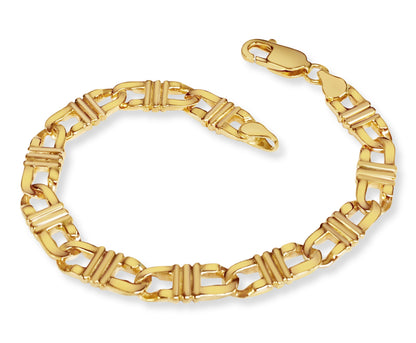 Handmade Solid Gold Flat Bracelet , 7mm