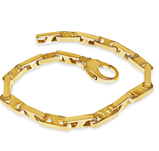 Handmade Solid Gold Buckle Bracelet , 5mm