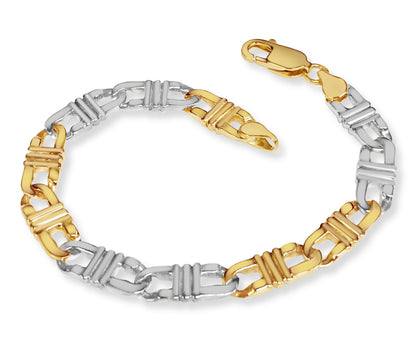 Handmade Solid Gold Flat Bracelet , 7mm