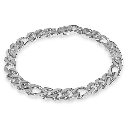 Handmade Solid Gold Figaro Bracelet , 8mm