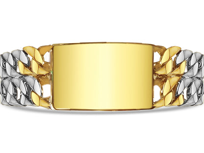 Handmade Solid Gold ID Curb Bracelet , 27mm