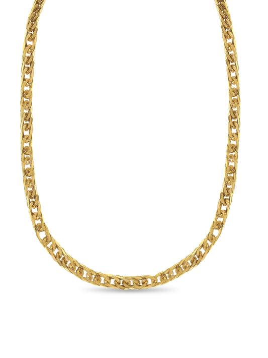 Handmade Solid Gold Curb Necklace , 16mm