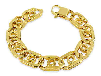 Handmade Solid Gold Bullet Tiger Eye Bracelet , 16mm