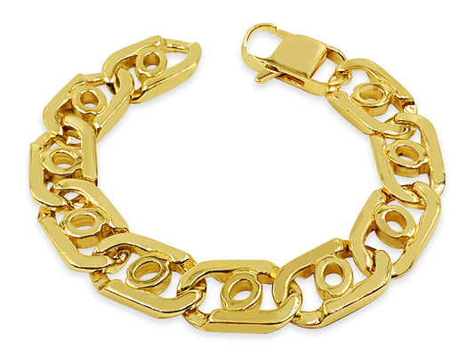 Handmade Solid Gold Bullet Tiger Eye Bracelet , 16mm