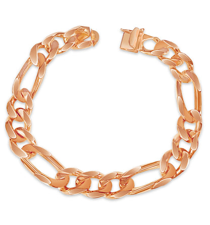 Handmade Solid Gold Figaro Bracelet , 12mm