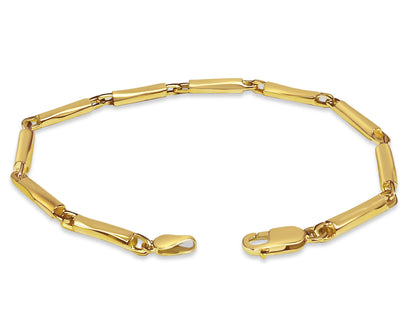 Handmade Solid Gold Cylinder Tube Bracelet , 4mm