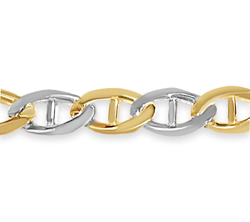Handmade Solid Gold Mariner Bracelet , 15mm