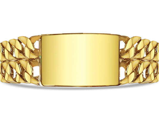 Handmade Solid Gold ID Curb Bracelet , 27mm