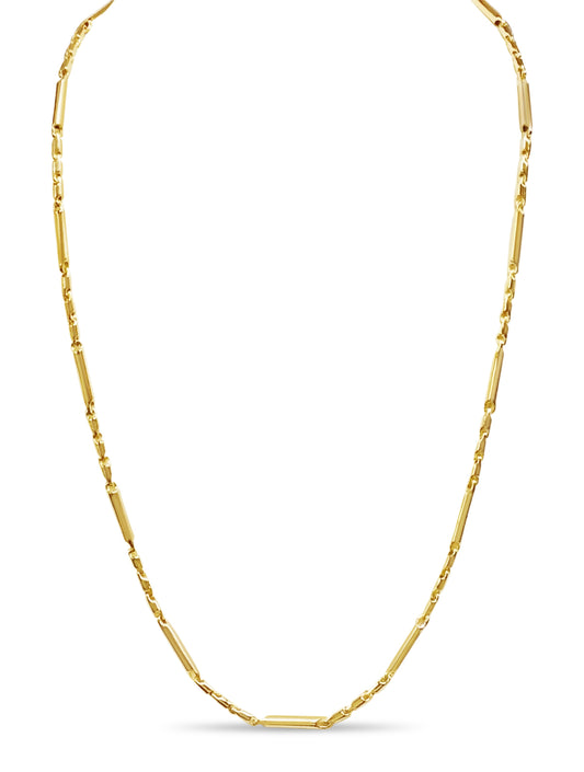Handmade Solid Gold Cylinder Tube Necklace , 4mm