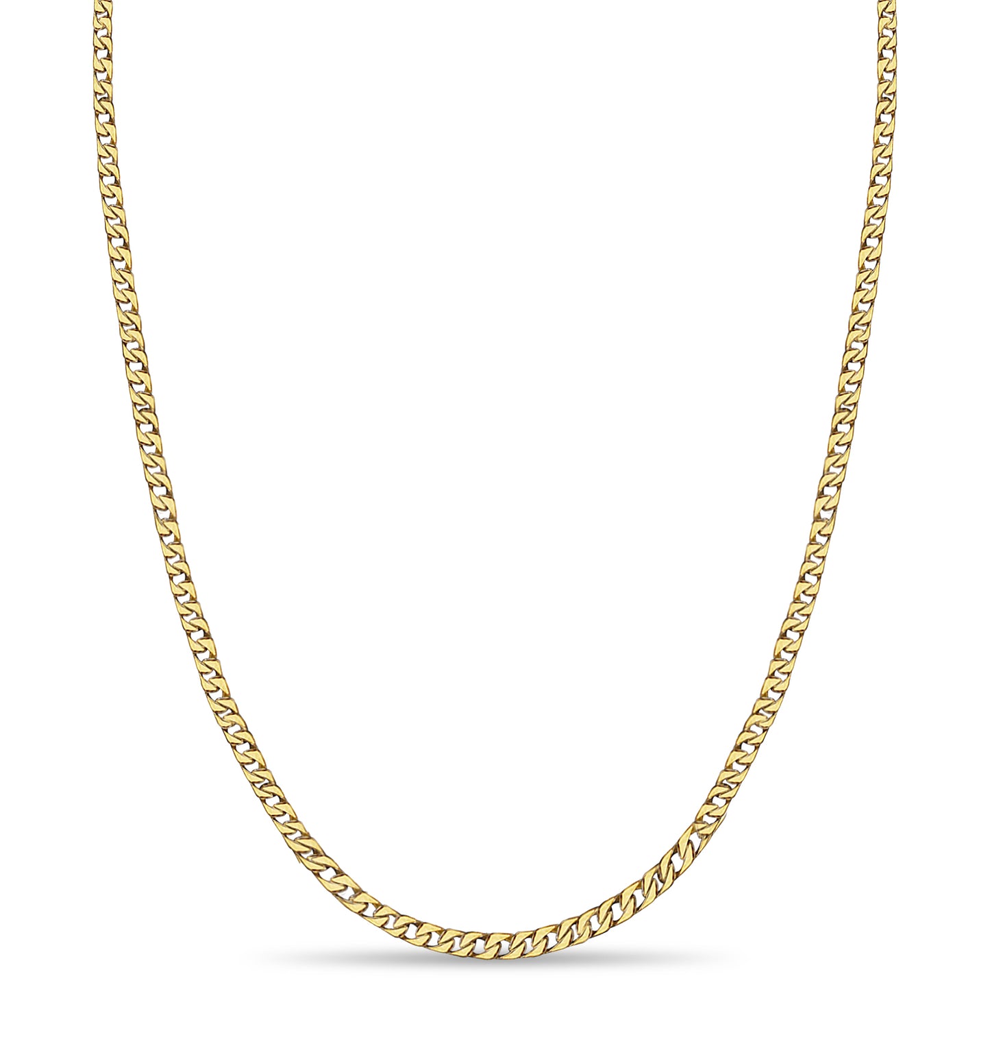 Handmade Solid Gold Curb Necklace , 9mm