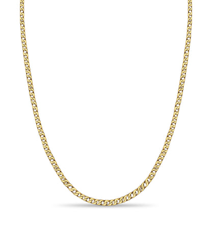 Handmade Solid Gold Curb Necklace , 9mm