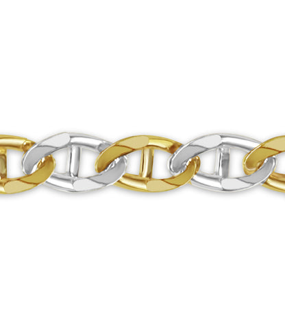 Handmade Solid Gold Mariner Bracelet , 15mm