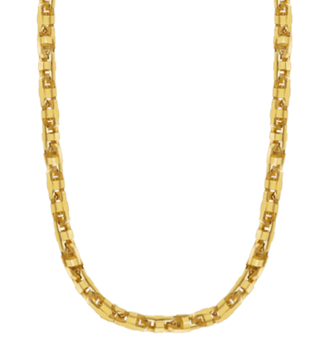 Handmade Solid Gold Anchor Mariner Necklace , 15mm