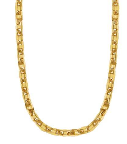 Handmade Solid Gold Anchor Mariner Necklace , 15mm