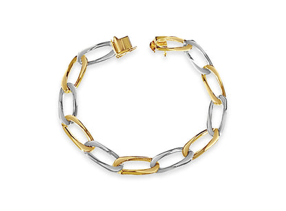 Handmade Solid Gold Flat Bracelet , 9mm