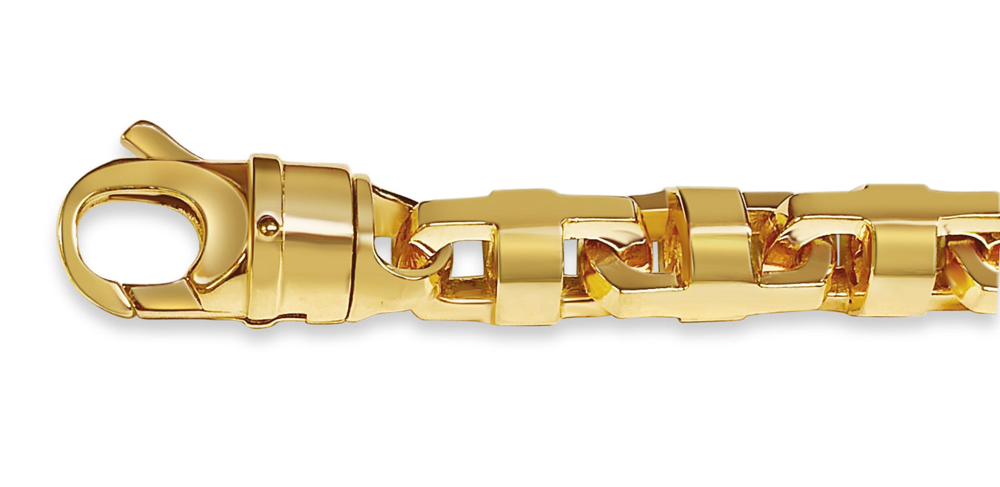 Handmade Solid Gold Anchor Mariner Bracelet , 12mm