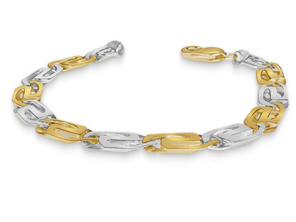 Handmade Solid Gold Tiger Eye Bracelet , 9mm