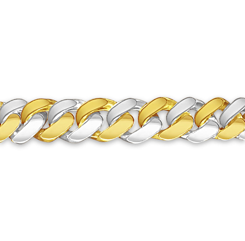 Handmade Solid Gold Curb Bracelet , 7mm