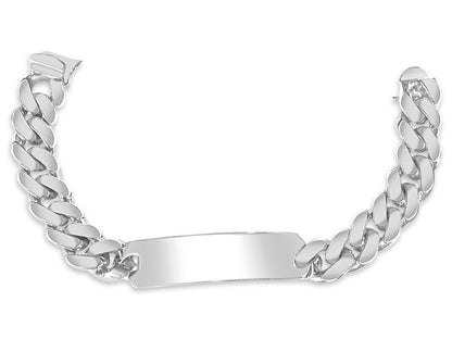 Handmade Solid Gold ID Curb Bracelet , 15mm