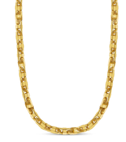 Handmade Solid Gold Anchor Mariner Necklace , 15mm