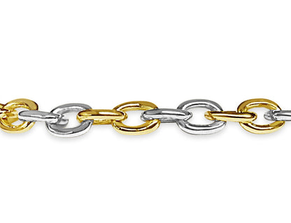 Handmade Solid Gold Fancy Rolo Bracelet , 5mm