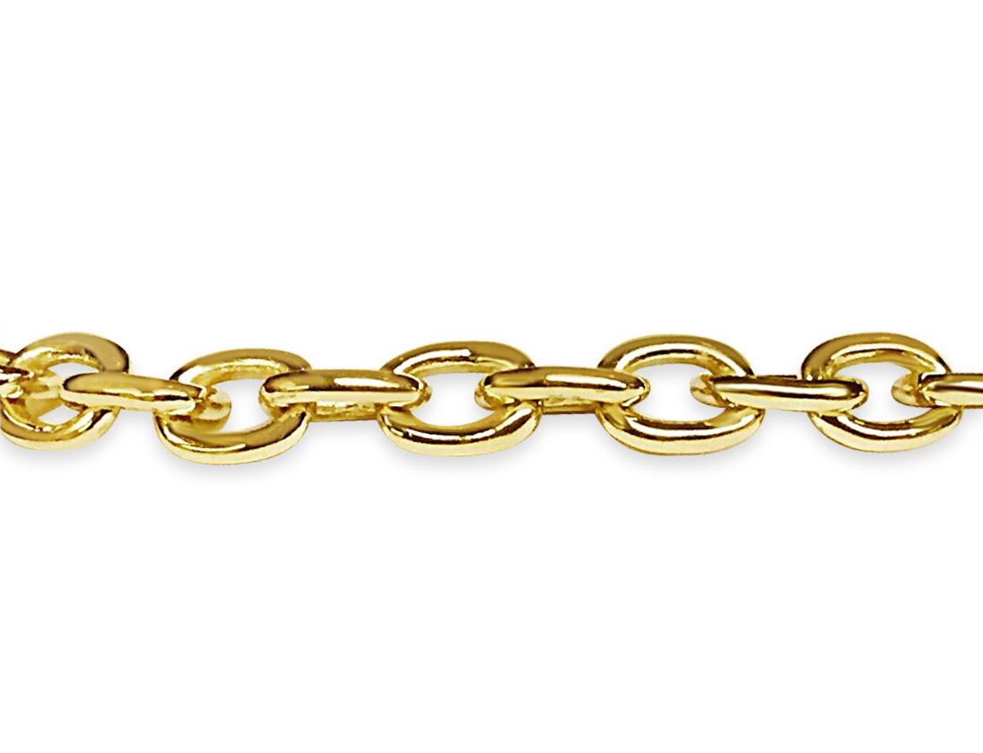 Handmade Solid Gold Fancy Rolo Necklace , 5mm