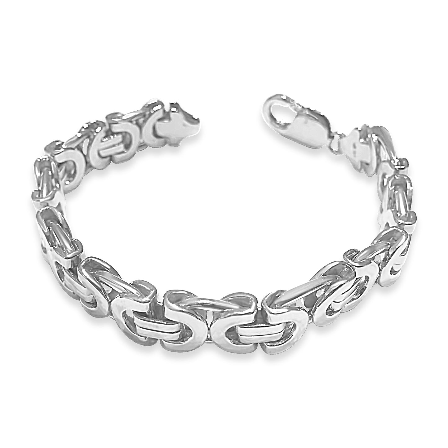 Handmade Solid Gold Flat Byzantine Bracelet , 11mm