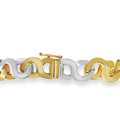 Handmade Solid Gold Flat Bracelet , 12mm