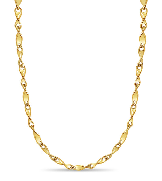 Handmade Solid Gold Twist Necklace , 4mm