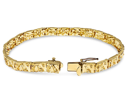 Handmade Solid Gold Nugget Bracelet , 6mm