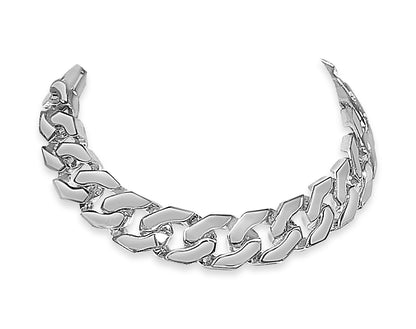 Handmade Solid Gold Curb Bracelet , 15mm