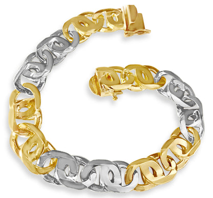 Handmade Solid Gold Tiger Eye Bracelet , 11mm