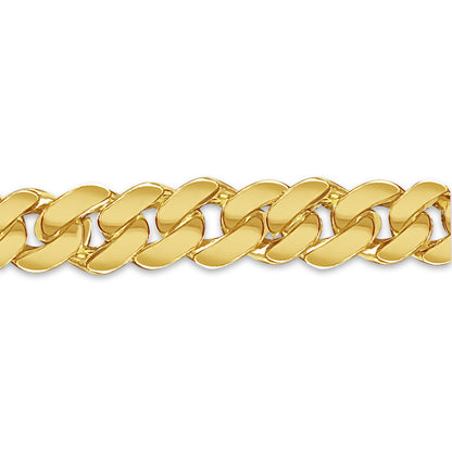 Handmade Solid Gold Curb Bracelet , 12mm