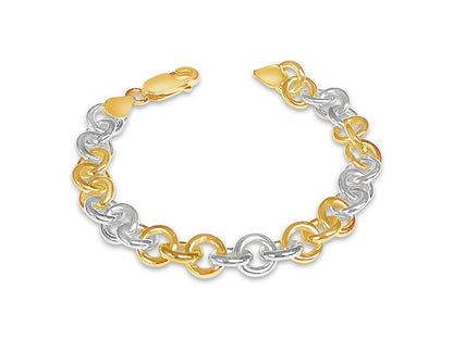 Handmade Solid Gold Fancy Rolo Bracelet , 9mm